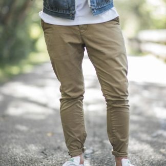 4W6Faw Men's Straight Fit Chino Pants — Cotton Twill